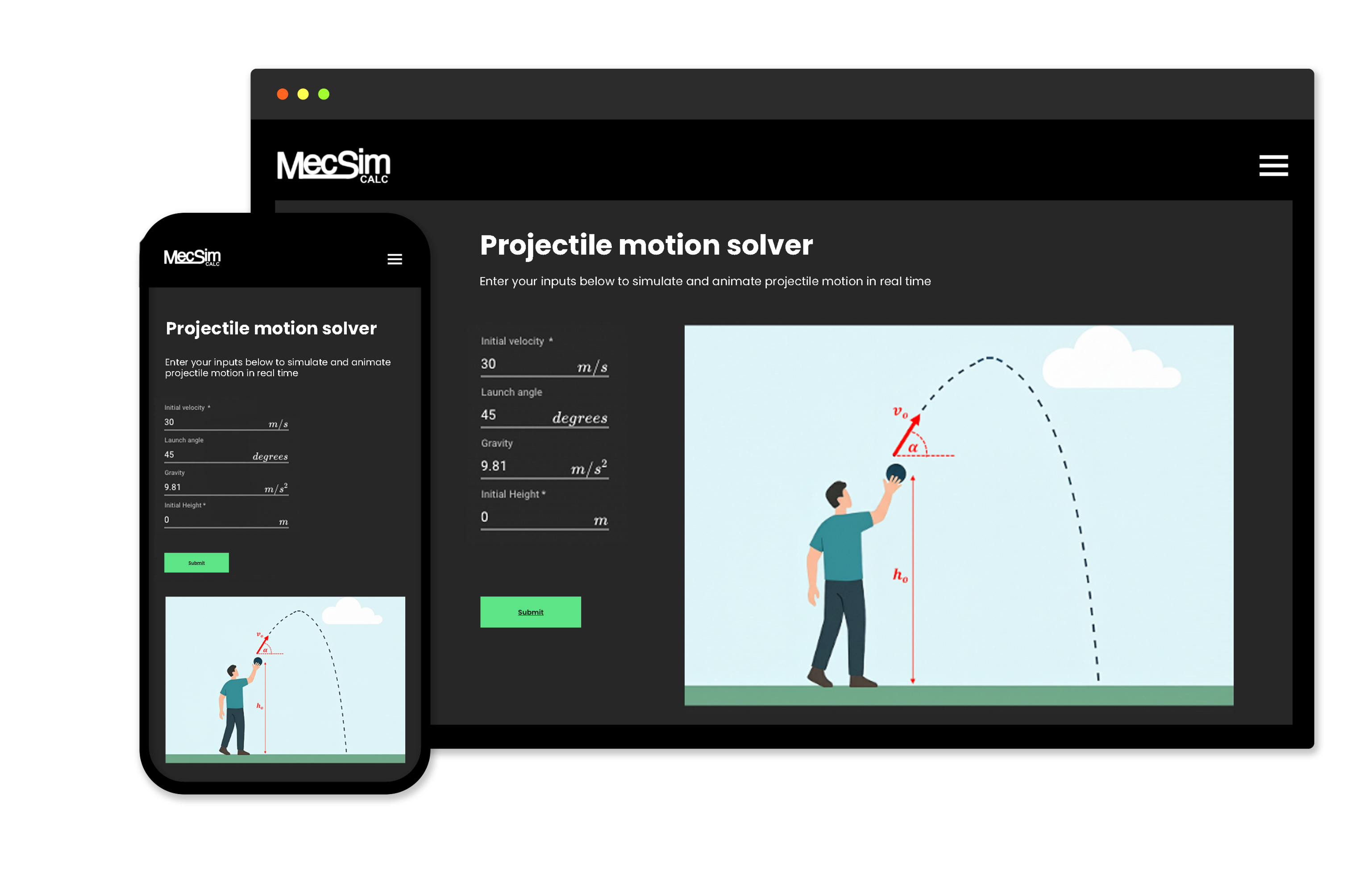 MecSimCalc hero graphic showcasing app previews